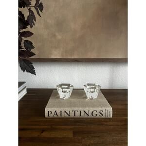 Vintage Faceted Crystal Candle Holders Set of 2